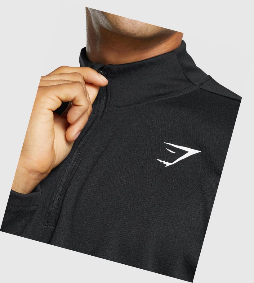 Gymshark Arrival 1/4 Zip Klær Herre Svarte | EBTUGA569