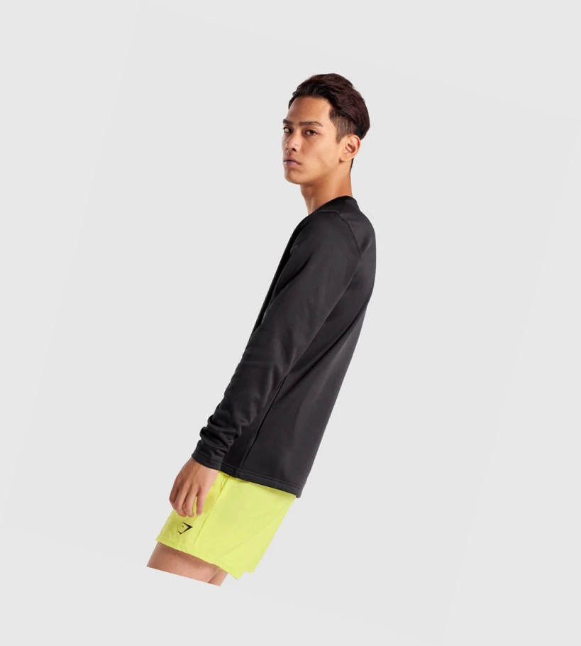 Gymshark Arrival Crew Sweatshirt Klær Herre Svarte | AMLOWU501