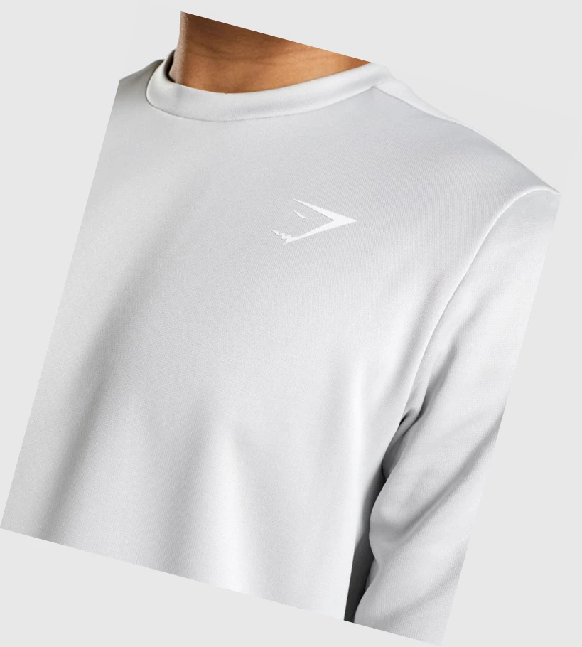 Gymshark Arrival Crew Sweatshirt Klær Herre Lyse Grå | KTBAZP891