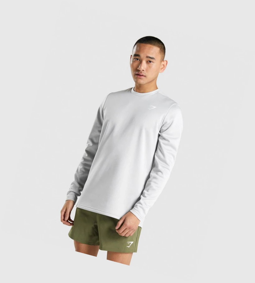 Gymshark Arrival Crew Sweatshirt Klær Herre Lyse Grå | KTBAZP891