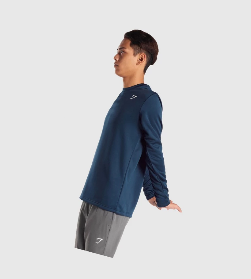 Gymshark Arrival Crew Sweatshirt Klær Herre Marineblå | UXDCVT680