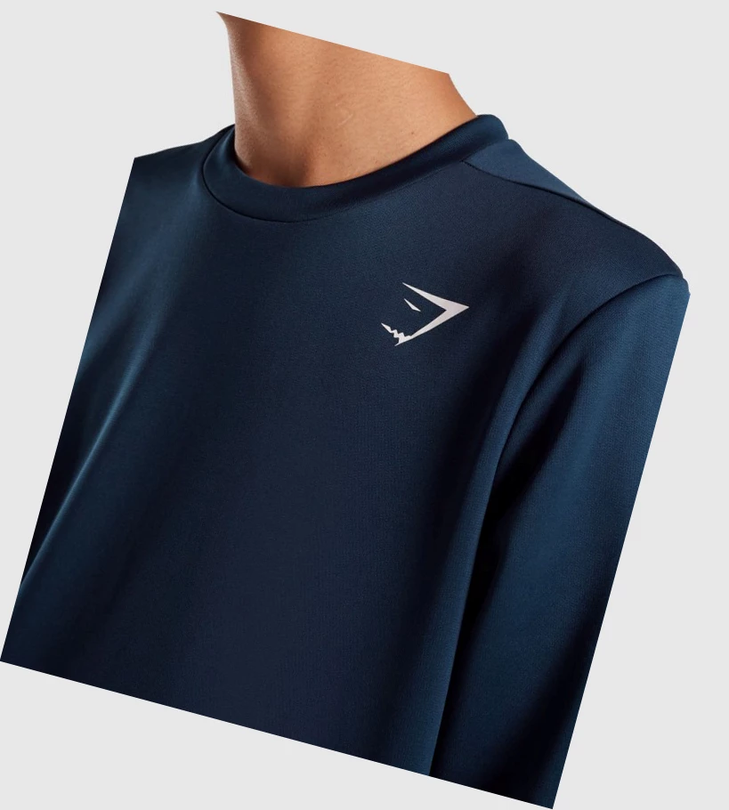 Gymshark Arrival Crew Sweatshirt Klær Herre Marineblå | UXDCVT680