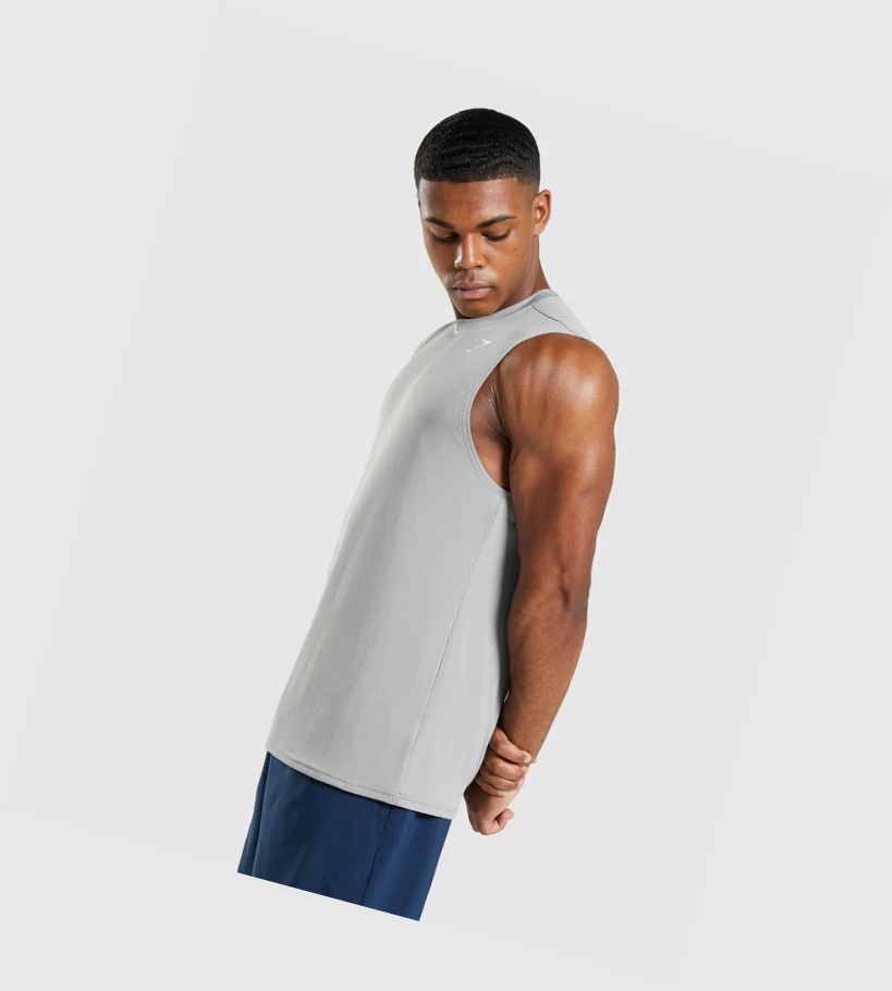 Gymshark Arrival Ermeløse Singlet Herre Grå | WMIBZQ096