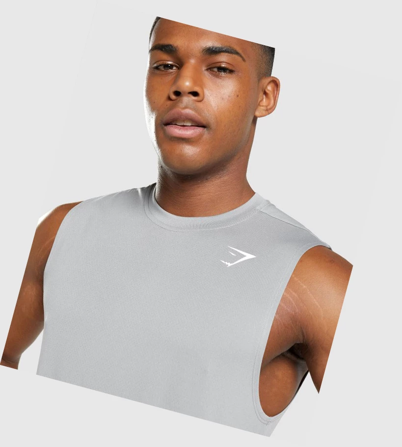 Gymshark Arrival Ermeløse Singlet Herre Grå | WMIBZQ096