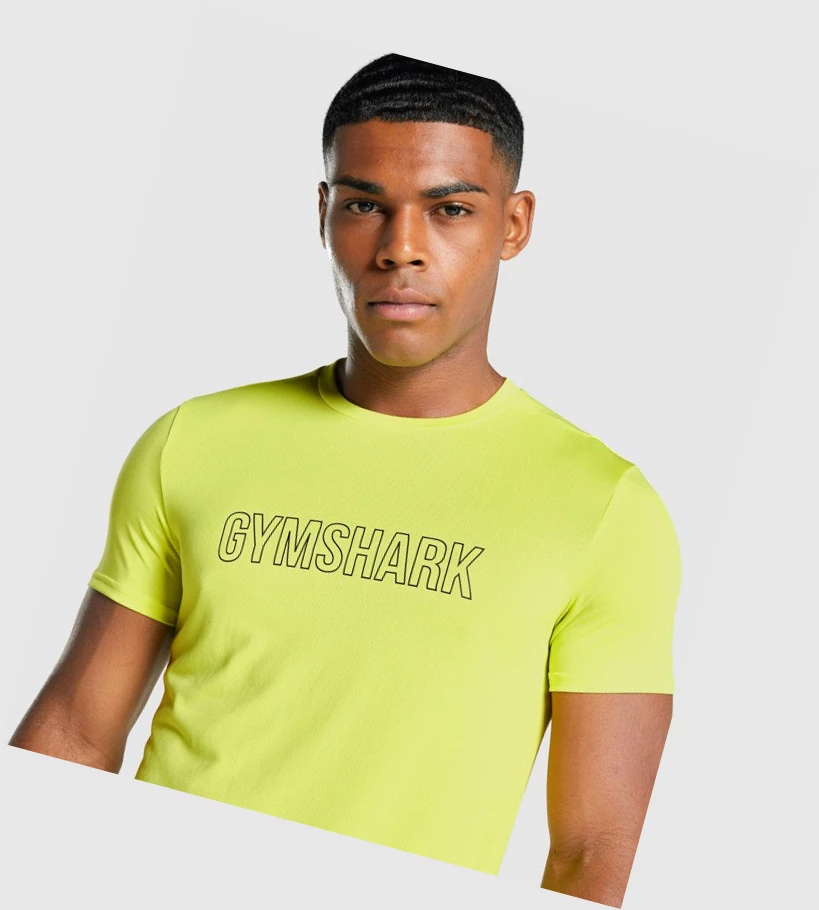 Gymshark Arrival Grafiske T-skjorte Herre Gul | KIHDAC240