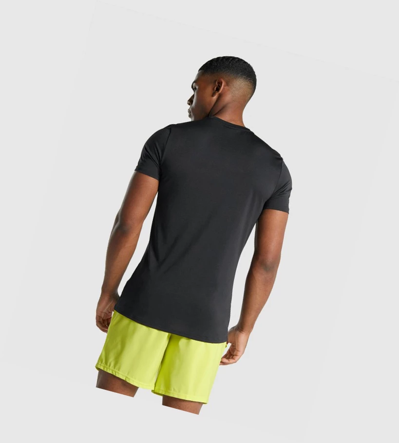 Gymshark Arrival Grafiske T-skjorte Herre Svarte | LIVKEQ572