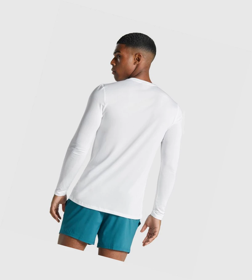 Gymshark Arrival Grafiske T-skjorte Herre Hvite | NSALQB369