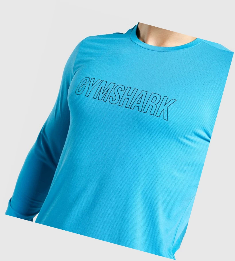 Gymshark Arrival Grafiske T-skjorte Herre Blå | QOLMVX483