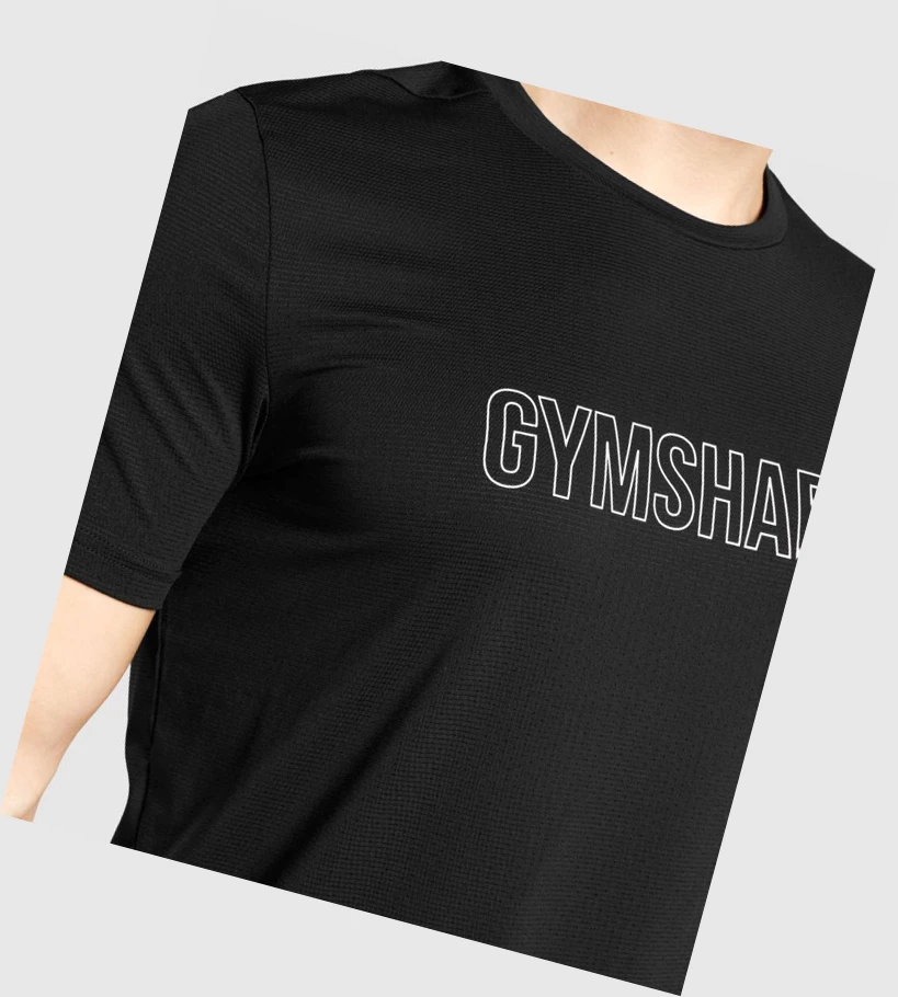 Gymshark Arrival Grafiske T-skjorte Herre Svarte | RHOABC150