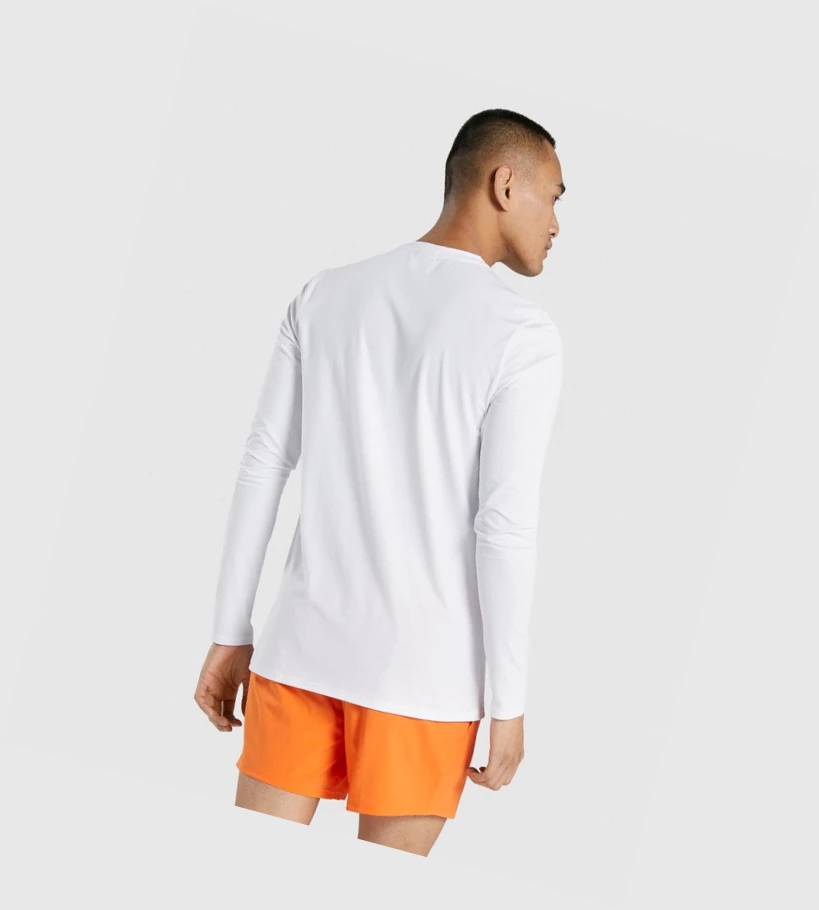 Gymshark Arrival Grafiske T-skjorte Herre Hvite | VKWMSF276