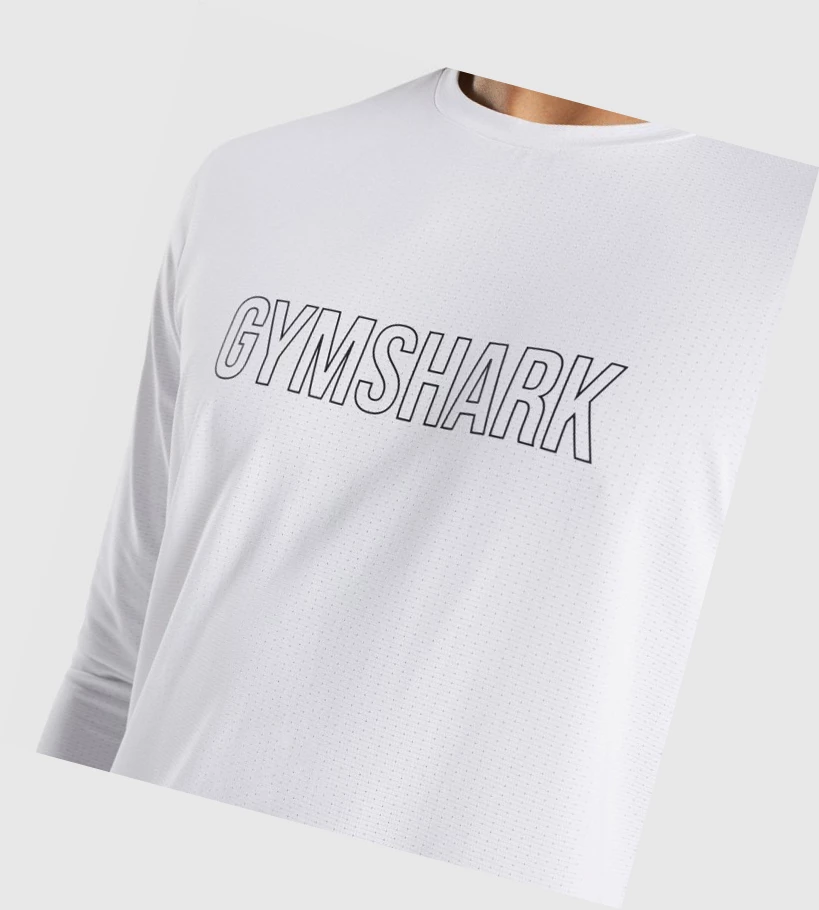 Gymshark Arrival Grafiske T-skjorte Herre Hvite | VKWMSF276