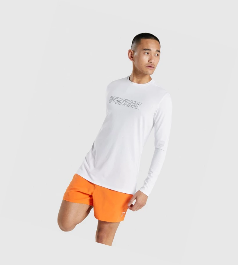 Gymshark Arrival Grafiske T-skjorte Herre Hvite | VKWMSF276