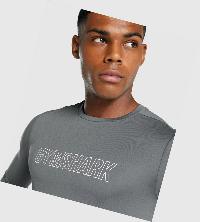 Gymshark Arrival Grafiske T-skjorte Herre Grå | XREACZ983