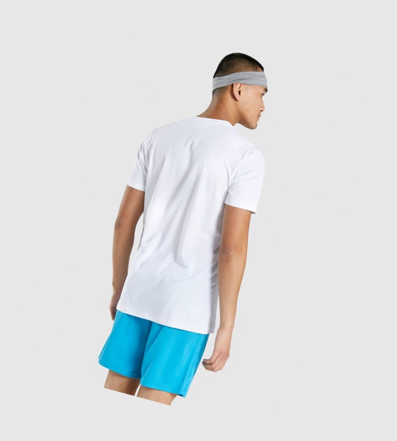 Gymshark Arrival Grafiske T-skjorte Herre Hvite | ZFMRUD460