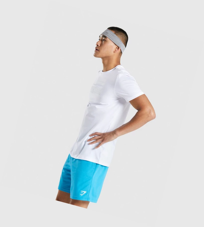 Gymshark Arrival Grafiske T-skjorte Herre Hvite | ZFMRUD460