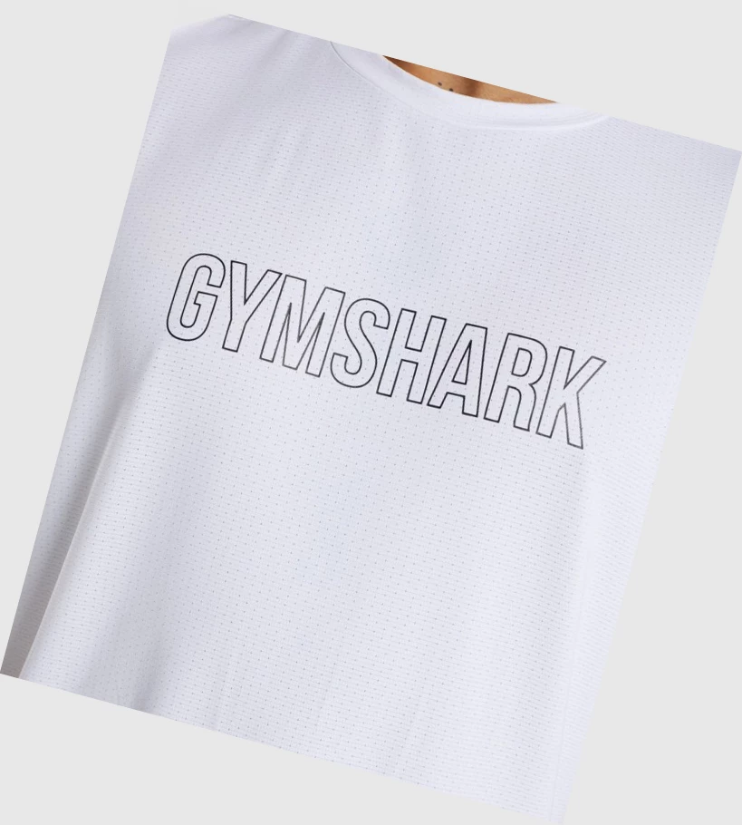 Gymshark Arrival Grafiske T-skjorte Herre Hvite | ZFMRUD460