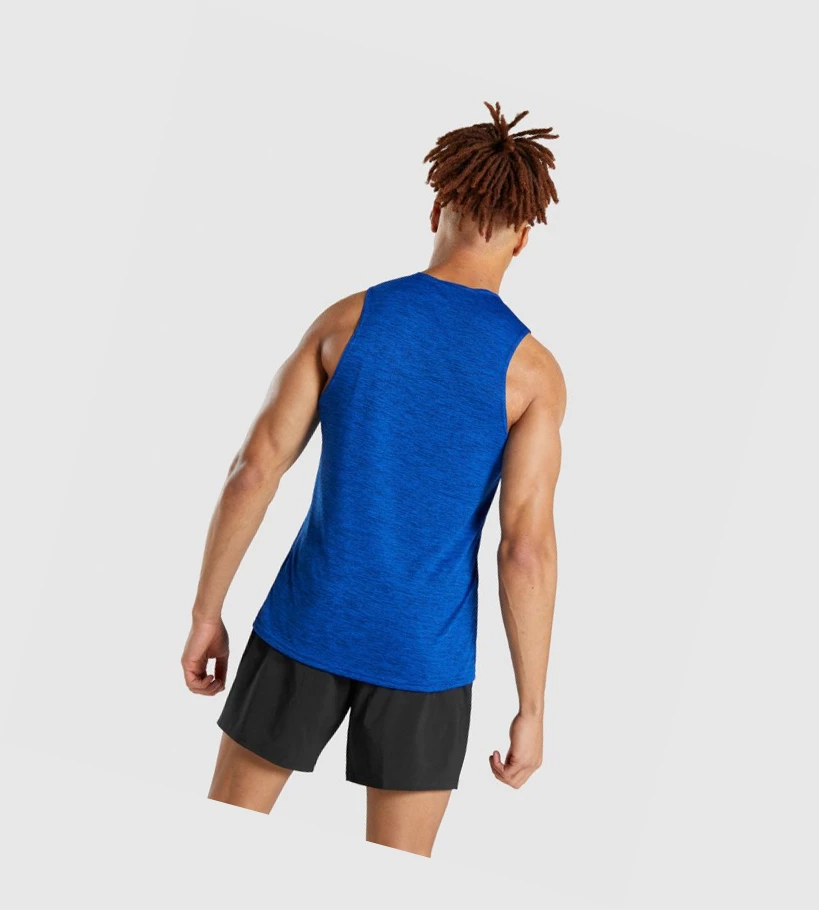 Gymshark Arrival Marl Singlet Herre Blå | ZXTQCY371