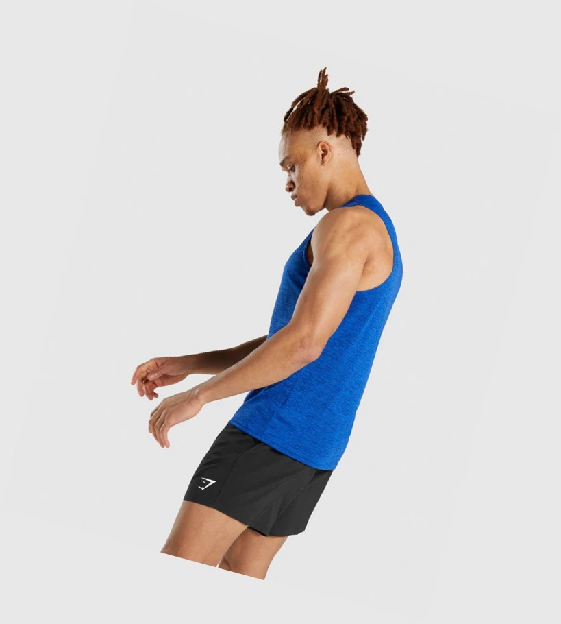 Gymshark Arrival Marl Singlet Herre Blå | ZXTQCY371