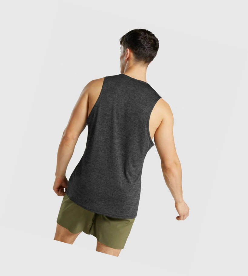 Gymshark Arrival Marl Singlet Herre Svarte | GYLVNT502