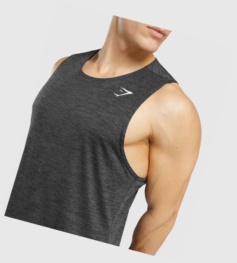 Gymshark Arrival Marl Singlet Herre Svarte | GYLVNT502