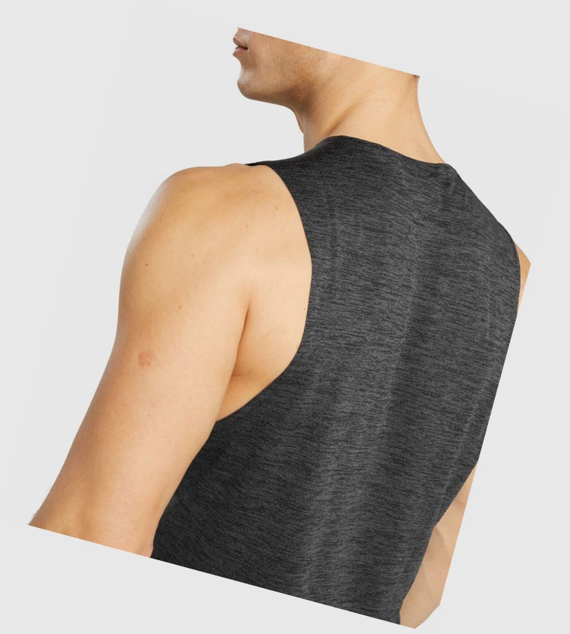 Gymshark Arrival Marl Singlet Herre Svarte | GYLVNT502