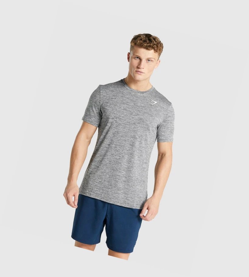 Gymshark Arrival Marl T-skjorte Herre Grå | CKXYGP458