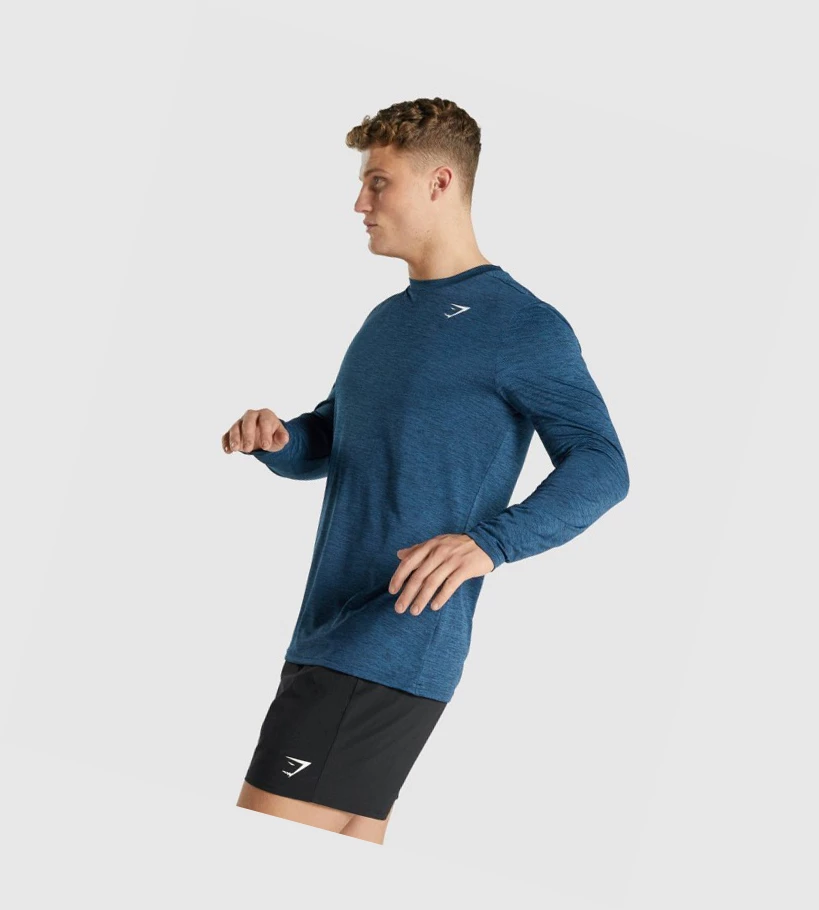 Gymshark Arrival Marl T-skjorte Herre Marineblå | XBHYGA583