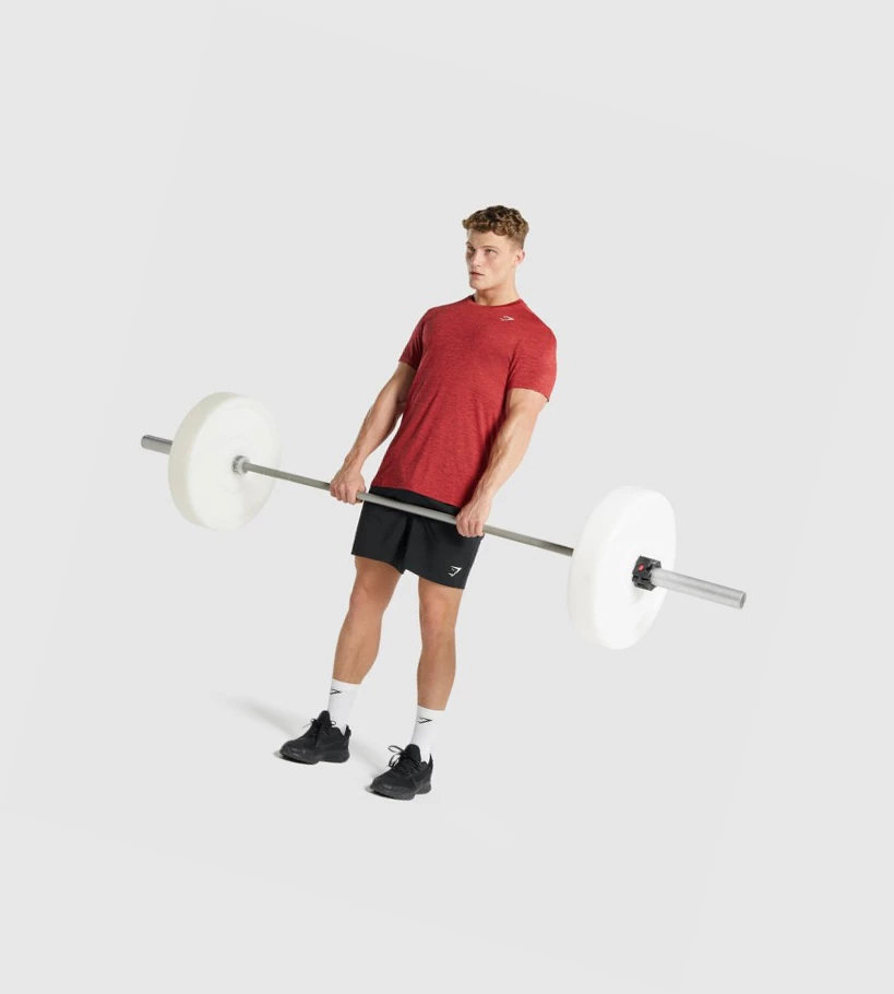 Gymshark Arrival Marl T-skjorte Herre Rød | JVWSZX527