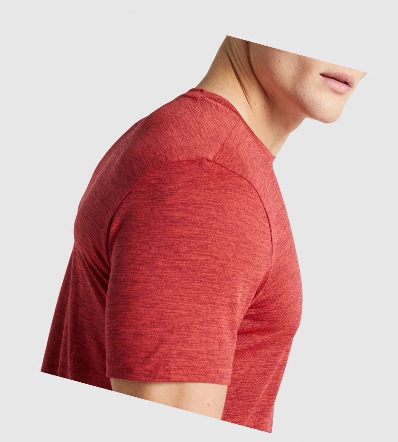 Gymshark Arrival Marl T-skjorte Herre Rød | JVWSZX527