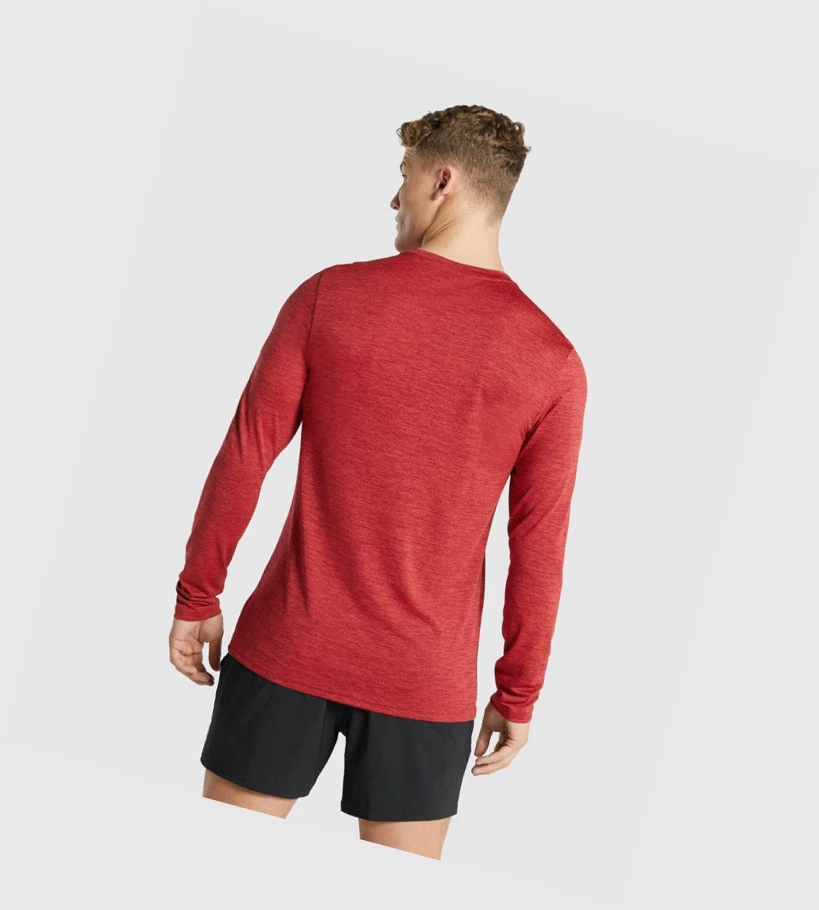 Gymshark Arrival Marl T-skjorte Herre Rød | UZKMQF467