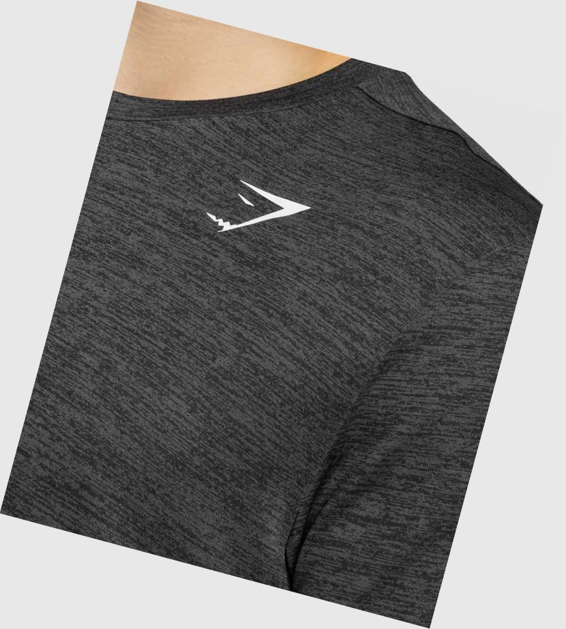 Gymshark Arrival Marl T-skjorte Herre Svarte | SGVXRH752