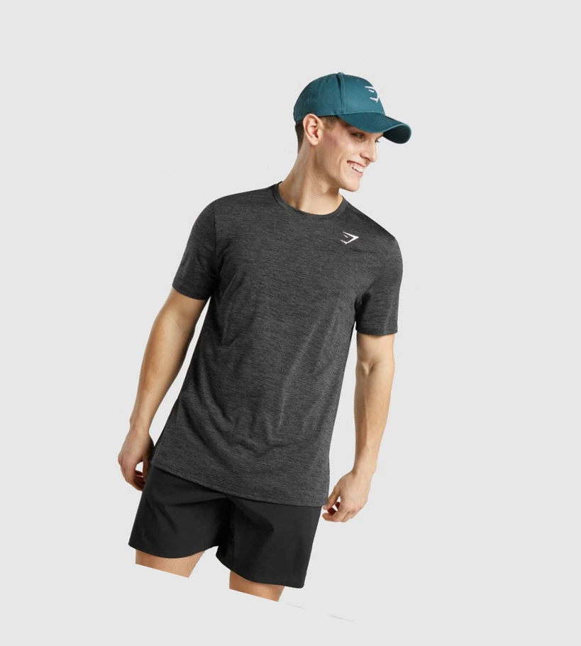 Gymshark Arrival Marl T-skjorte Herre Svarte | SGVXRH752