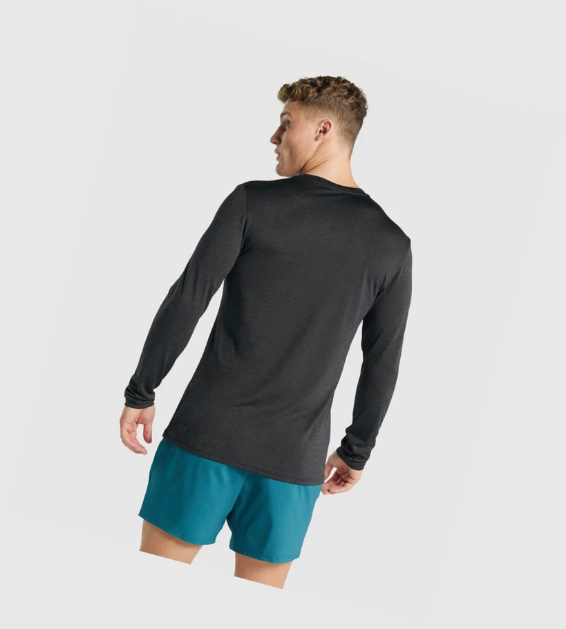 Gymshark Arrival Marl T-skjorte Herre Svarte | WZDRQE723