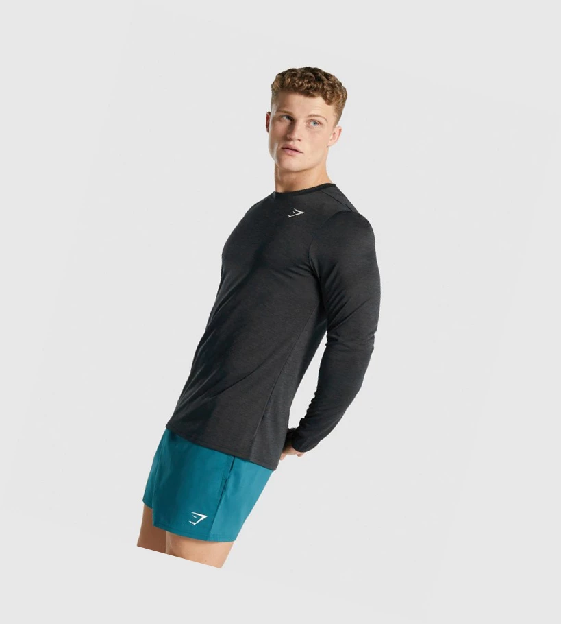 Gymshark Arrival Marl T-skjorte Herre Svarte | WZDRQE723