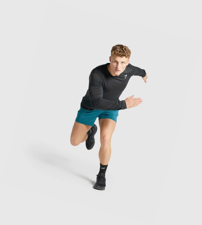 Gymshark Arrival Marl T-skjorte Herre Svarte | WZDRQE723