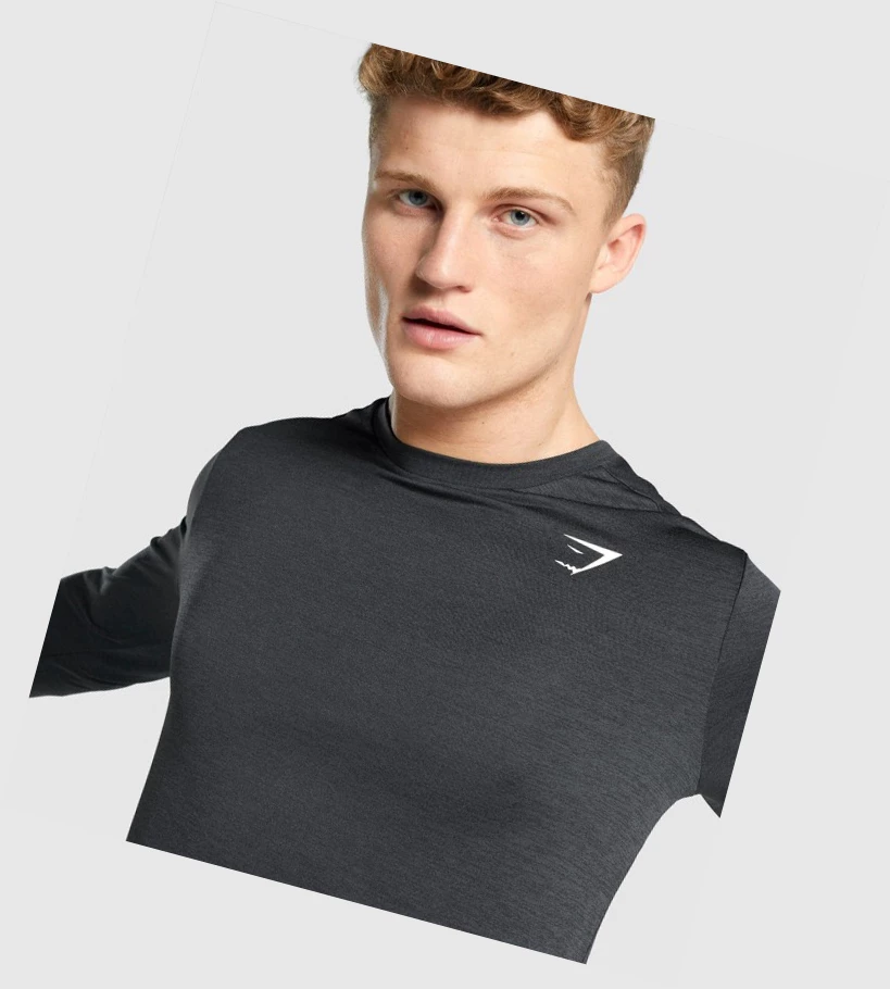 Gymshark Arrival Marl T-skjorte Herre Svarte | WZDRQE723