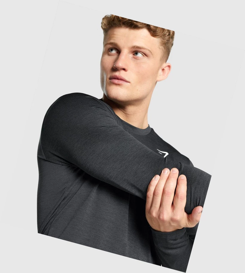 Gymshark Arrival Marl T-skjorte Herre Svarte | WZDRQE723