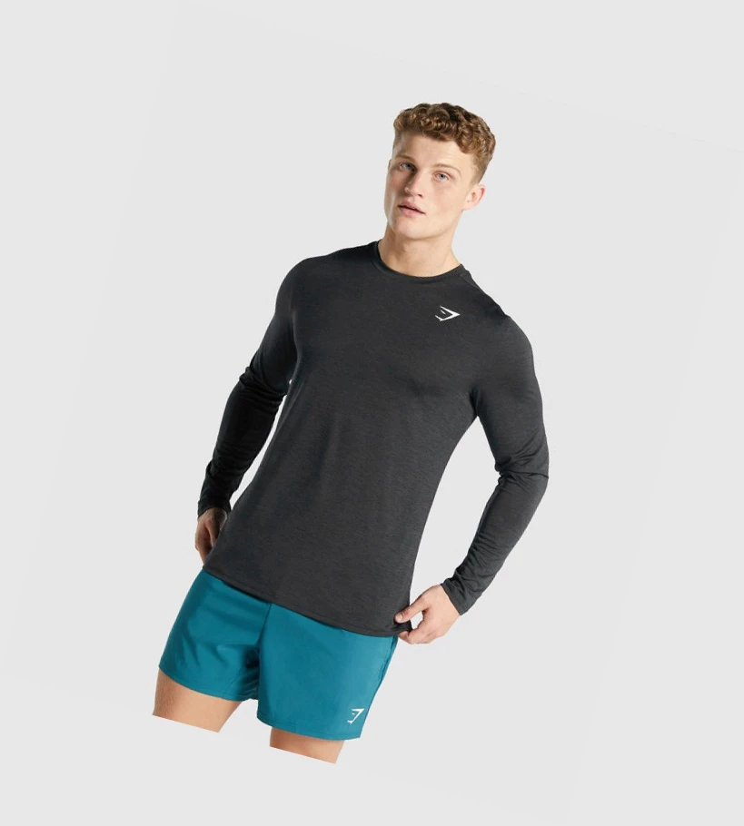 Gymshark Arrival Marl T-skjorte Herre Svarte | WZDRQE723