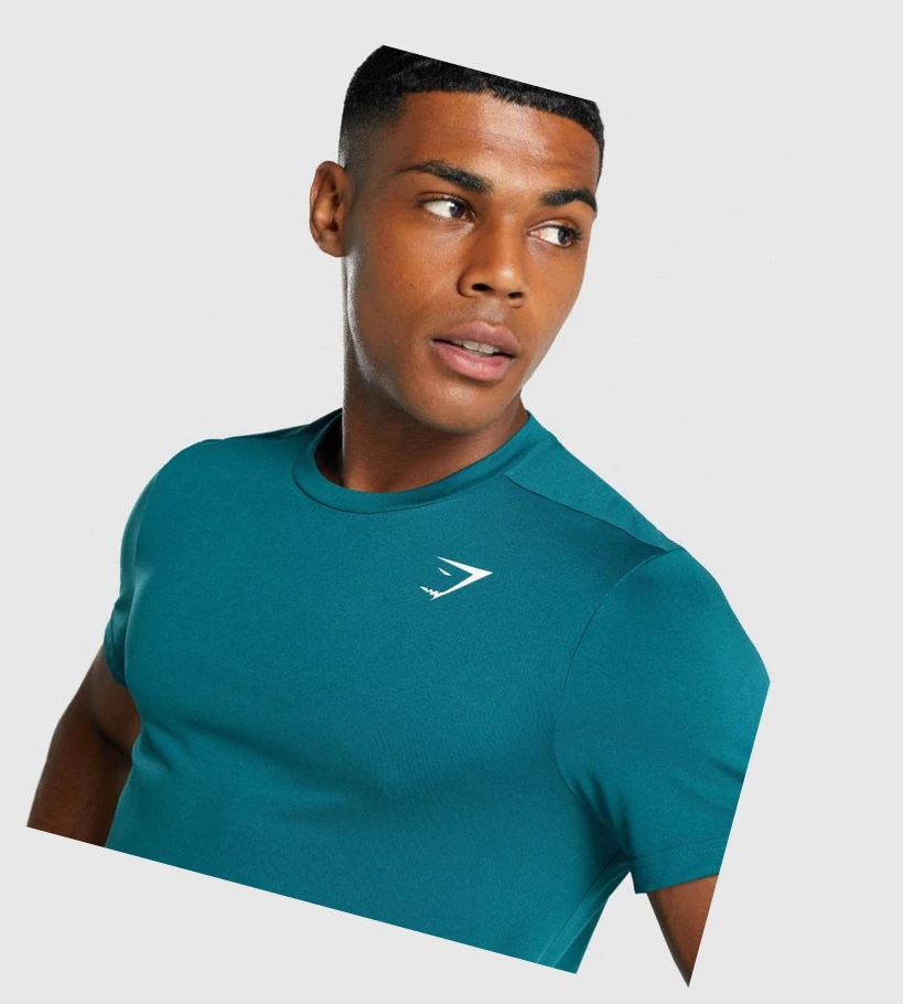 Gymshark Arrival Regular Fit T-skjorte Herre Turkis | EVONDF547