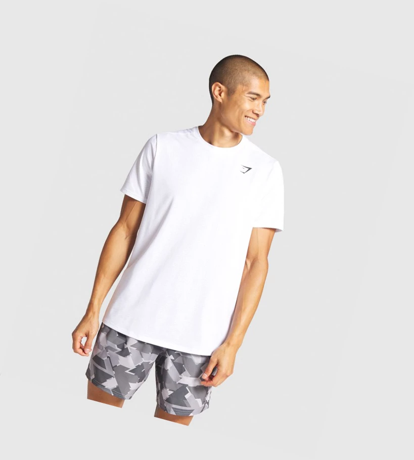 Gymshark Arrival Regular Fit T-skjorte Herre Hvite | PAGSLT520