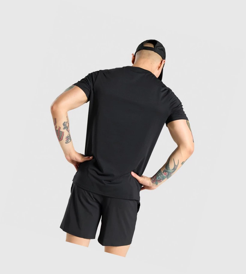 Gymshark Arrival Regular Fit T-skjorte Herre Svarte | QEBNDI124