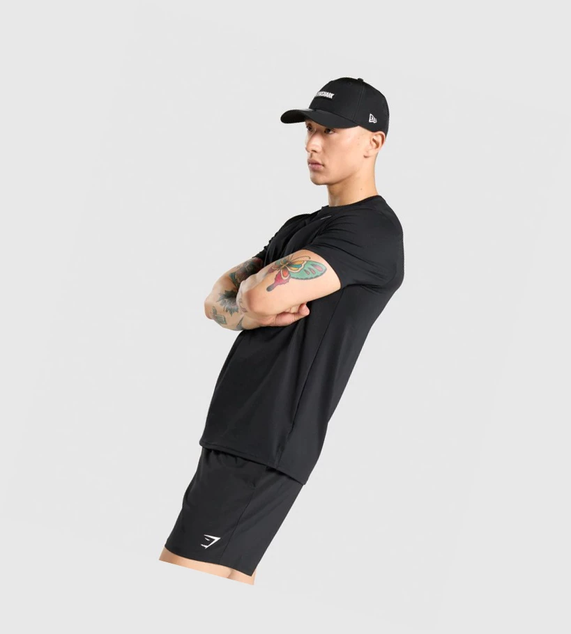 Gymshark Arrival Regular Fit T-skjorte Herre Svarte | QEBNDI124