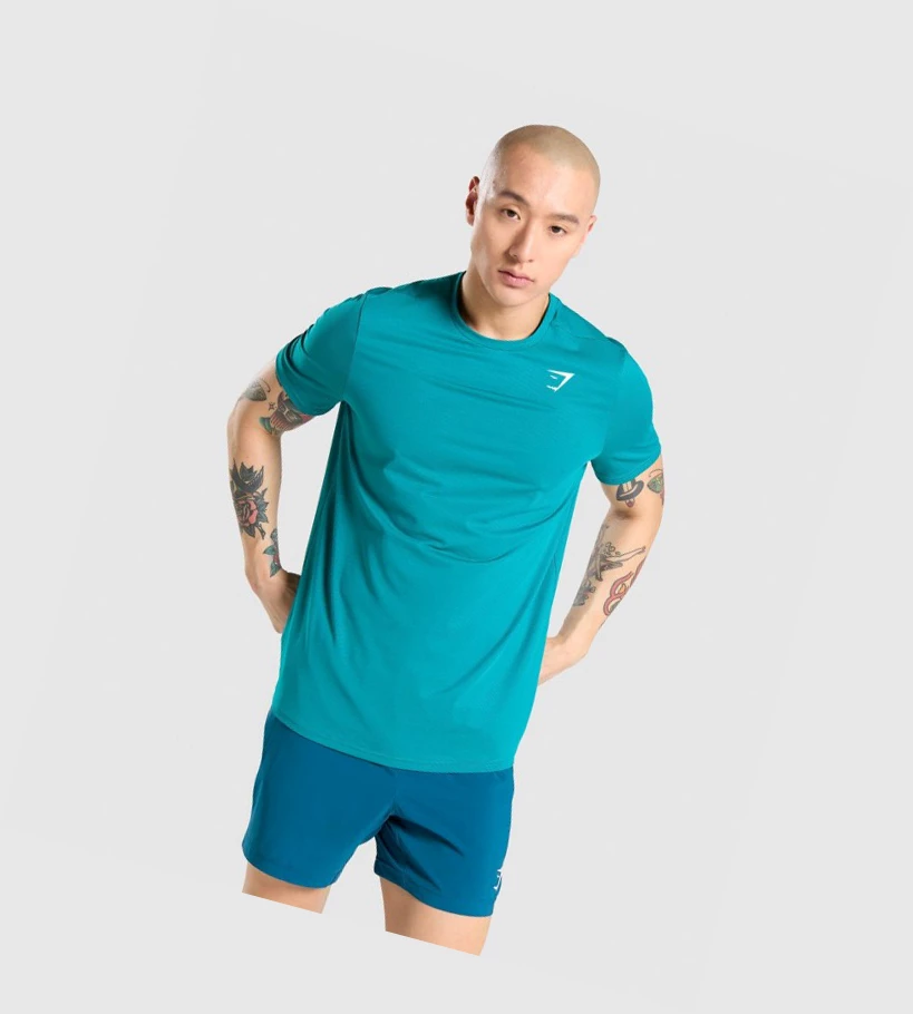 Gymshark Arrival Regular Fit T-skjorte Herre Turkis | YXFGWP357