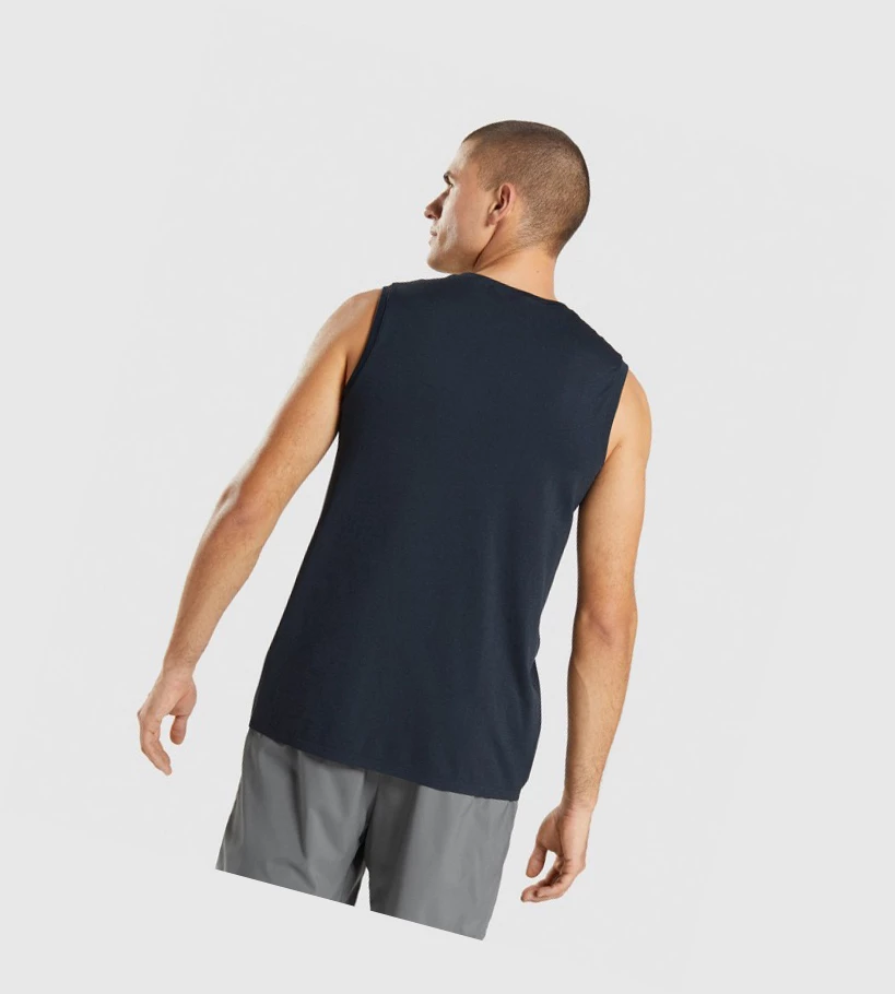 Gymshark Arrival Seamless Singlet Herre Marineblå | RDUGQL986