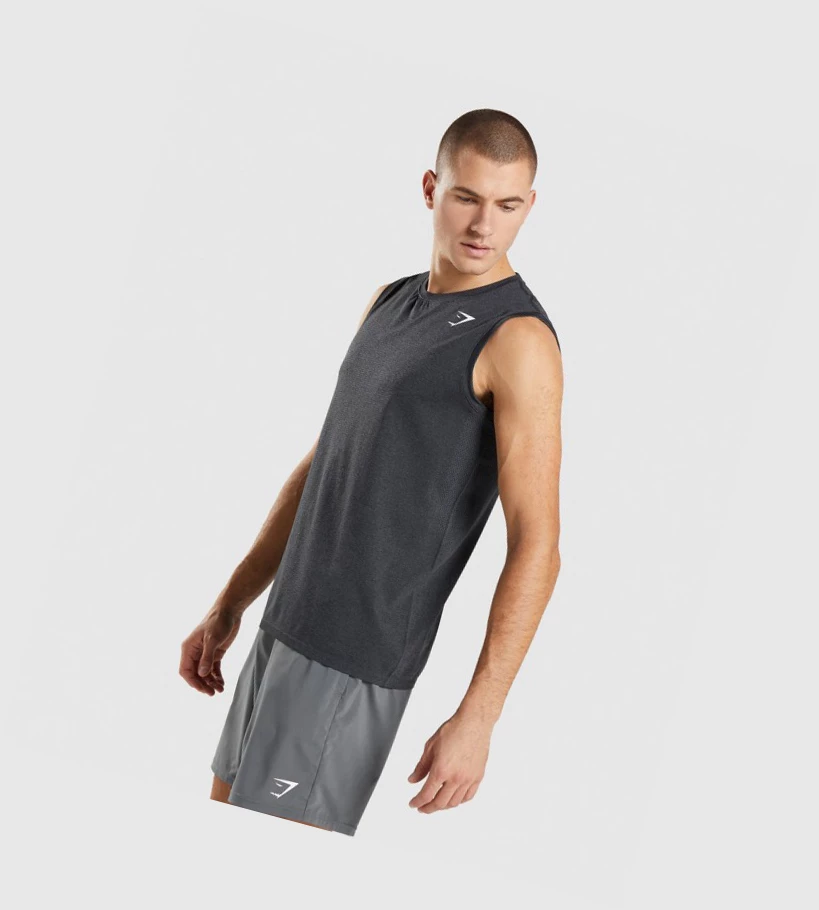 Gymshark Arrival Seamless Singlet Herre Svarte | TIQZRD130