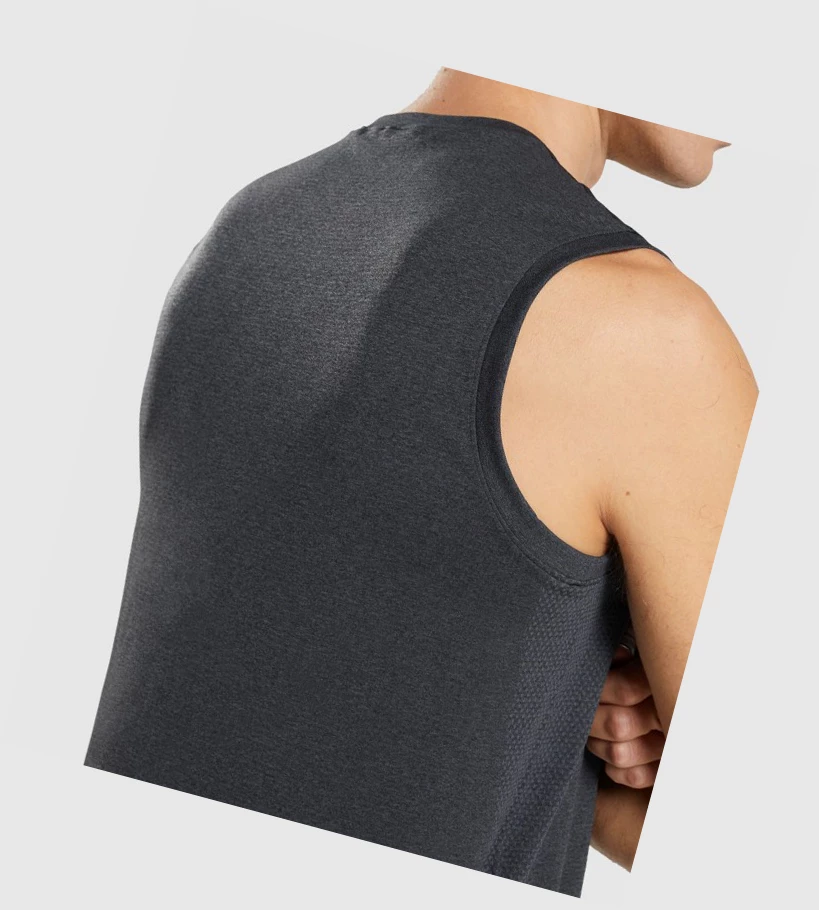 Gymshark Arrival Seamless Singlet Herre Svarte | TIQZRD130