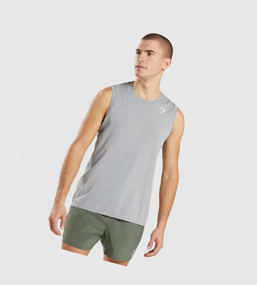 Gymshark Arrival Seamless Singlet Herre Grå | TQBULK836