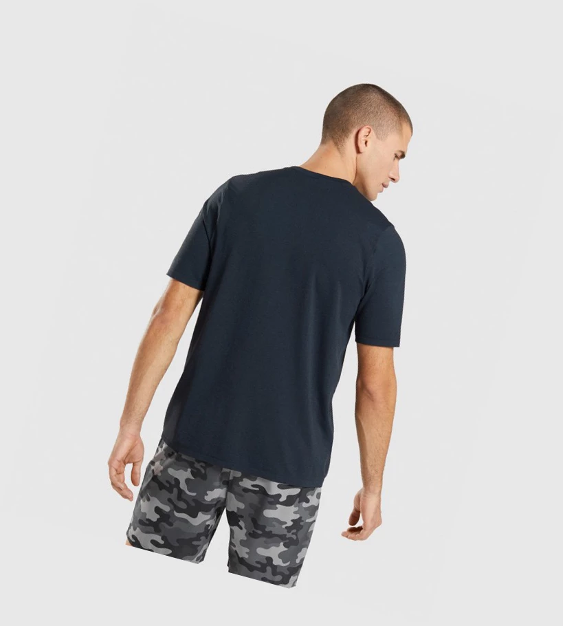 Gymshark Arrival Seamless T-skjorte Herre Marineblå | BTYRNM758