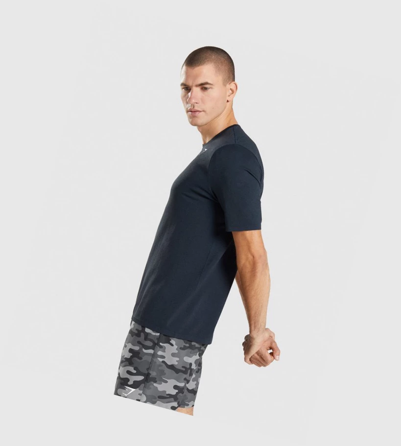 Gymshark Arrival Seamless T-skjorte Herre Marineblå | BTYRNM758