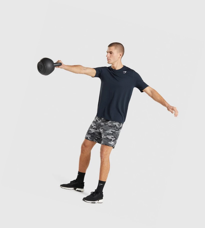 Gymshark Arrival Seamless T-skjorte Herre Marineblå | BTYRNM758